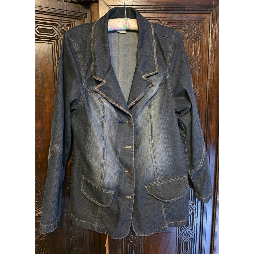 Z. Cavaricci Denim Blazer Jacket - 1X